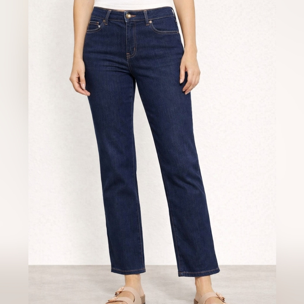 d. jeans Dark Blue Ankle Straight Jeans